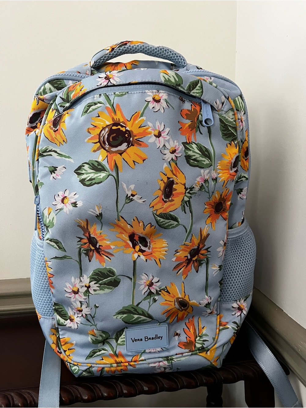 Vera Bradley Sunflower Sky ReActive Grand Backpack Laptop Ripstop Daisies